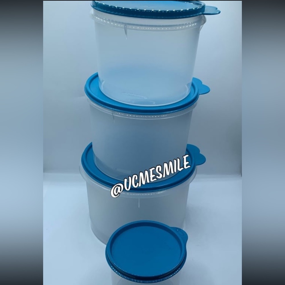 Tupperware Sheer Stacking Nesting Canister Storage Containers (4) Canisters set